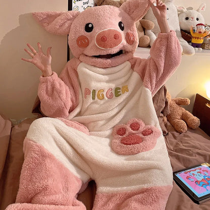 PlushKin™ Pumpkin Onesie — Cozy Coral Fleece Loungewear